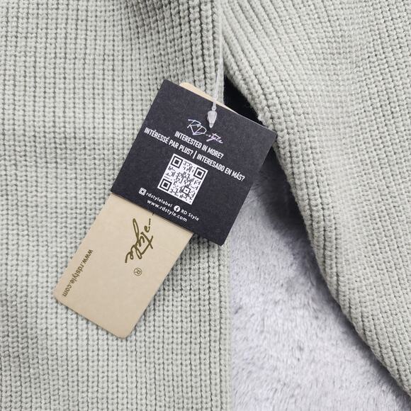 NEW Stitch Fix RD Style Sweater Women 1X Green Boyfriend Pullover Relaxed V-Neck - Picture 4 of 11